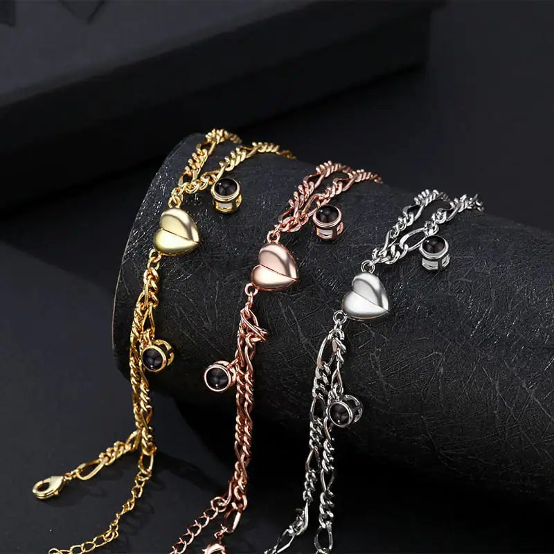 Couple Heart Bracelet – Adjustable Matching Set