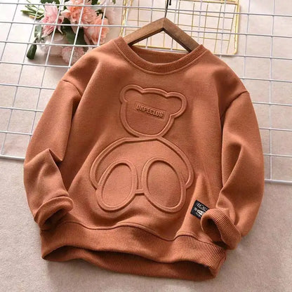 Cute Teddy Bear Long Sleeve Sweatshirt for Kids 🧸 | Cozy Autumn Outfit