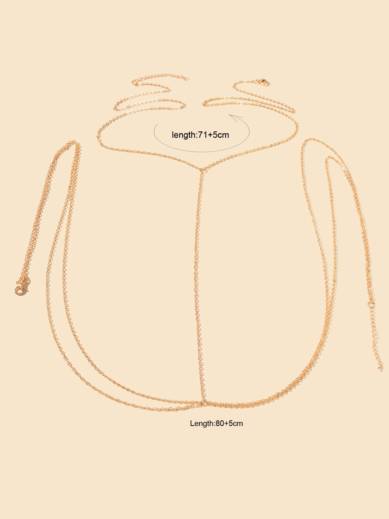 Sexy Layered Body Chain Gold Body Belly Chain Beach Party Body Jewelry for Women
