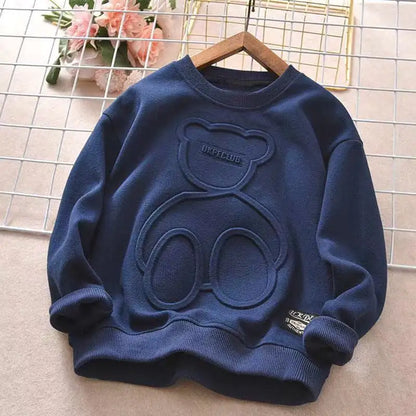 Cute Teddy Bear Long Sleeve Sweatshirt for Kids 🧸 | Cozy Autumn Outfit