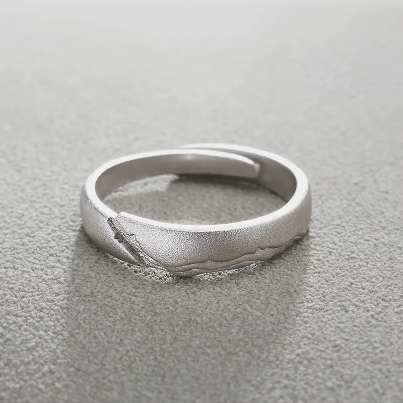 Couple Rings Set in Sterling Silver – Adjustable Matching Promise Rings for Couples
