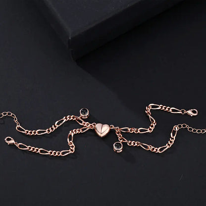 Couple Heart Bracelet – Adjustable Matching Set