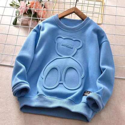 Cute Teddy Bear Long Sleeve Sweatshirt for Kids 🧸 | Cozy Autumn Outfit