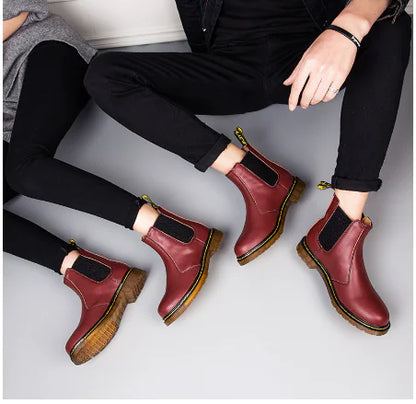 Autumn Thick-Heeled Chelsea Boots for Women – Trendy Fall Fashion