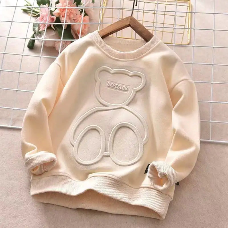 Cute Teddy Bear Long Sleeve Sweatshirt for Kids 🧸 | Cozy Autumn Outfit