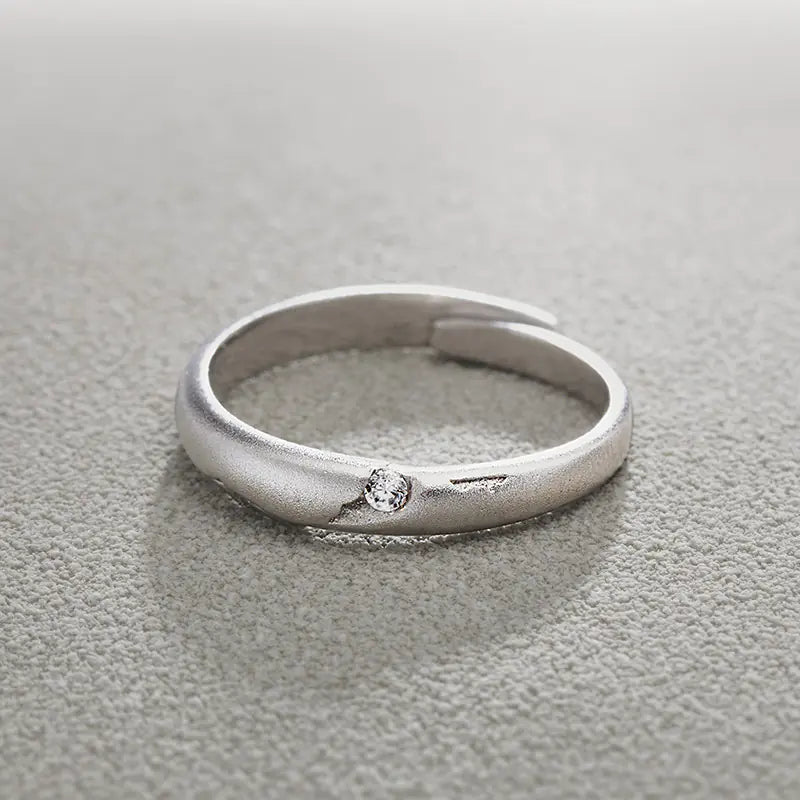 Couple Rings Set in Sterling Silver – Adjustable Matching Promise Rings for Couples