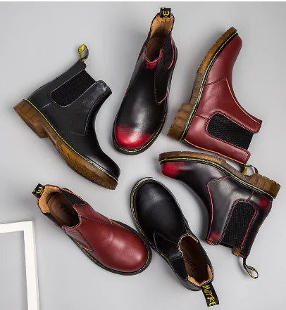 Autumn Thick-Heeled Chelsea Boots for Women – Trendy Fall Fashion