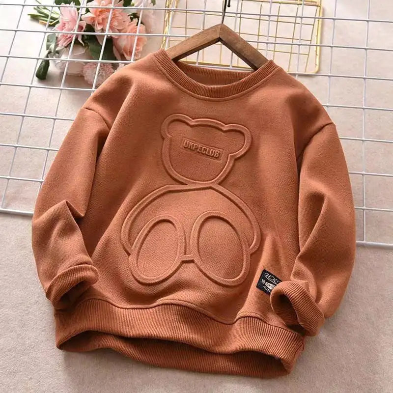 Cute Teddy Bear Long Sleeve Sweatshirt for Kids 🧸 | Cozy Autumn Outfit